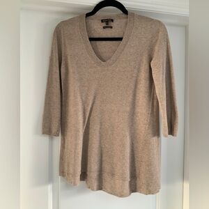 Massimo Dutti Neutral Color V-Neck Sweater